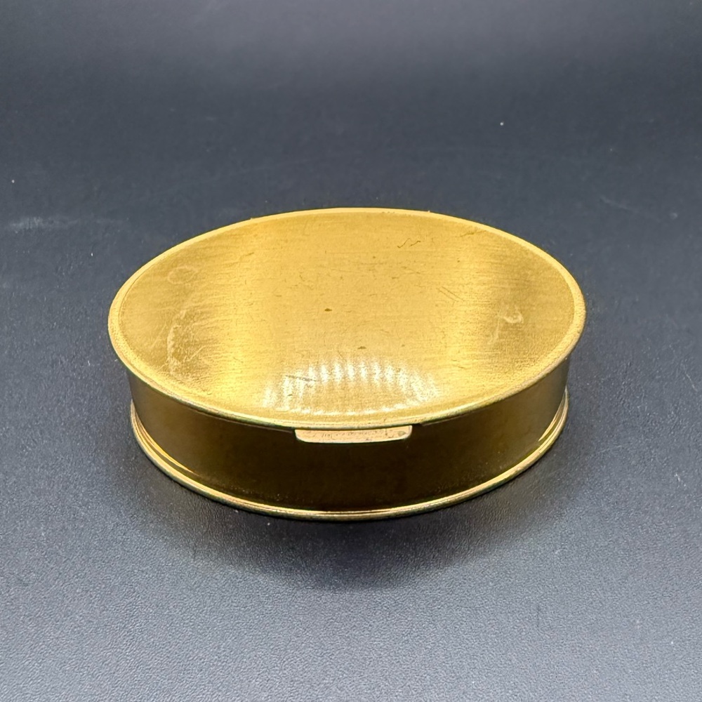 Vintage Volupte Gold Tone Oval Metal Tin